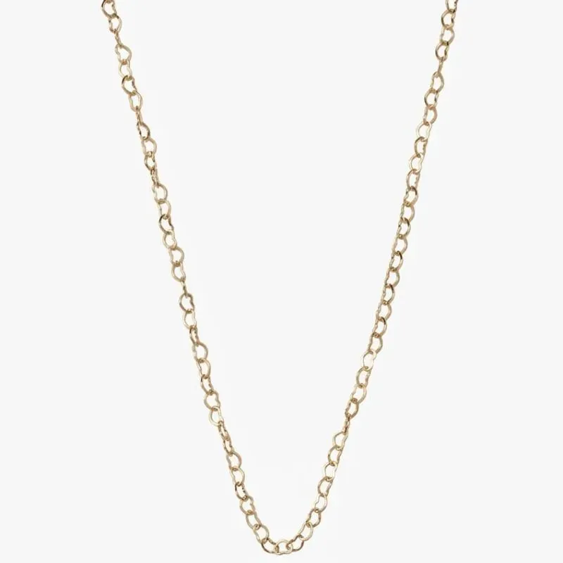 Colar Longo 70cm com Elos em Formato de Coração.