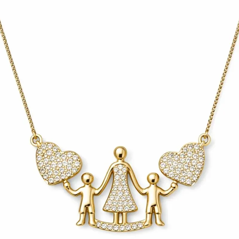 Colar Mãe com Dois Filhos.