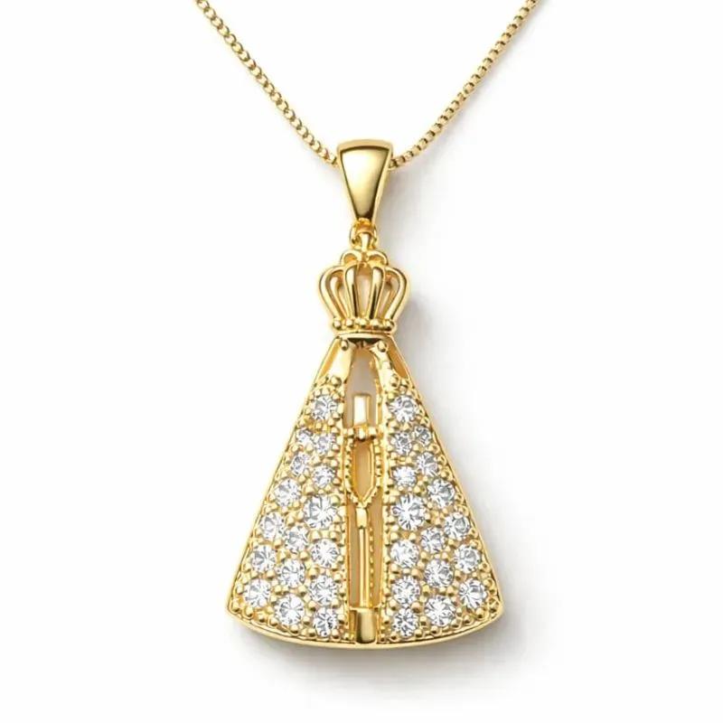 Colar Nossa Senhora Aparecida Cravejada