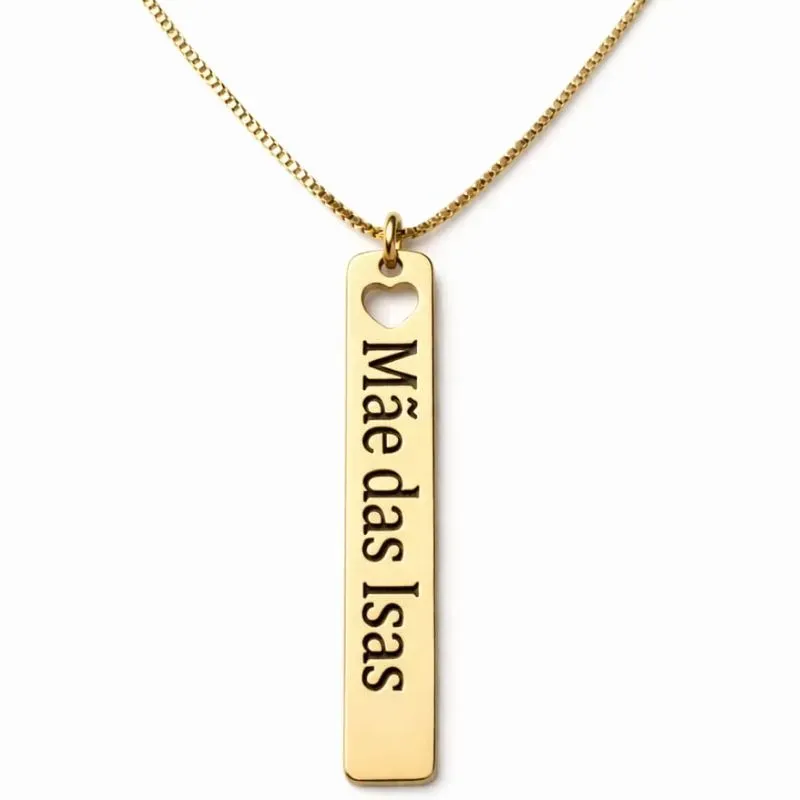 Colar Personalizado Barra com Coração.