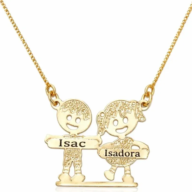 Colar Personalizado Casal Ou Duas Meninas.