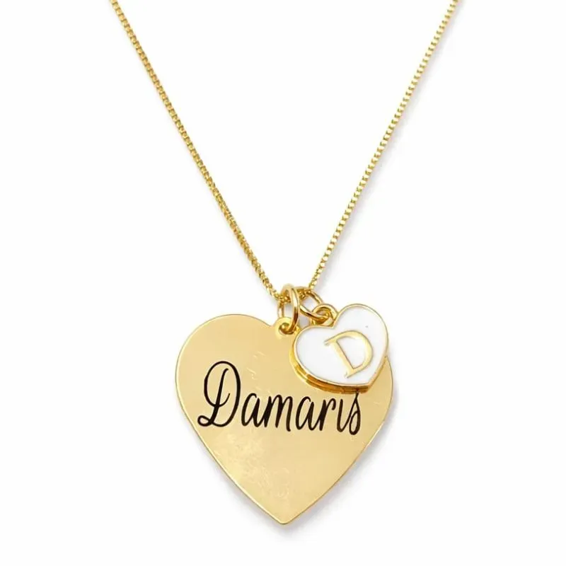 Colar Personalizado Coração com Inicial.
