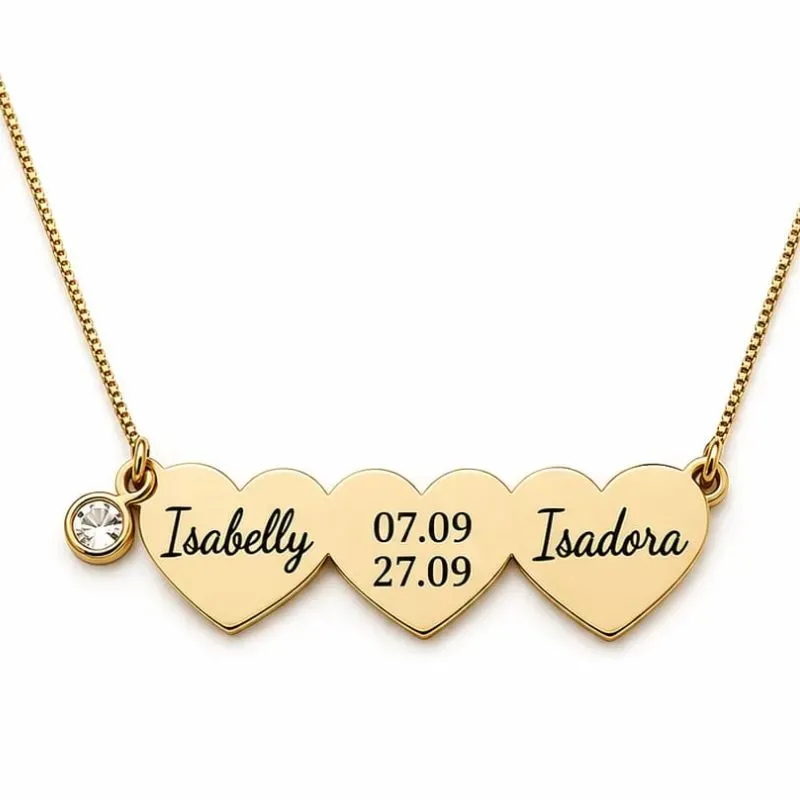 Colar Personalizado Corações Pequenos.