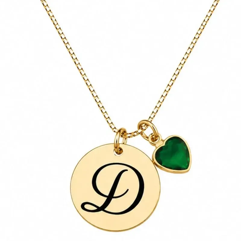 Colar Personalizado Letra Redondo 1,5cm Banhado a Ouro.