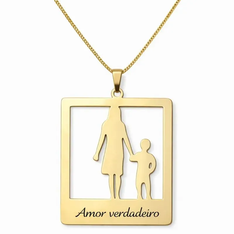 Colar Personalizado Mãe e Filho.