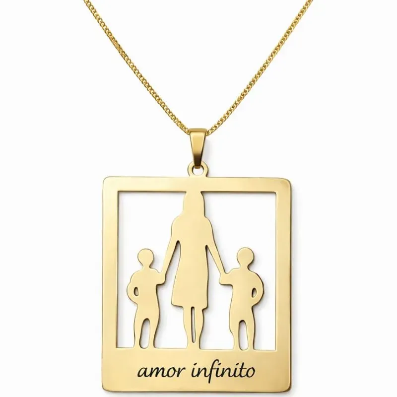 Colar Personalizado Mãe e Filhos.
