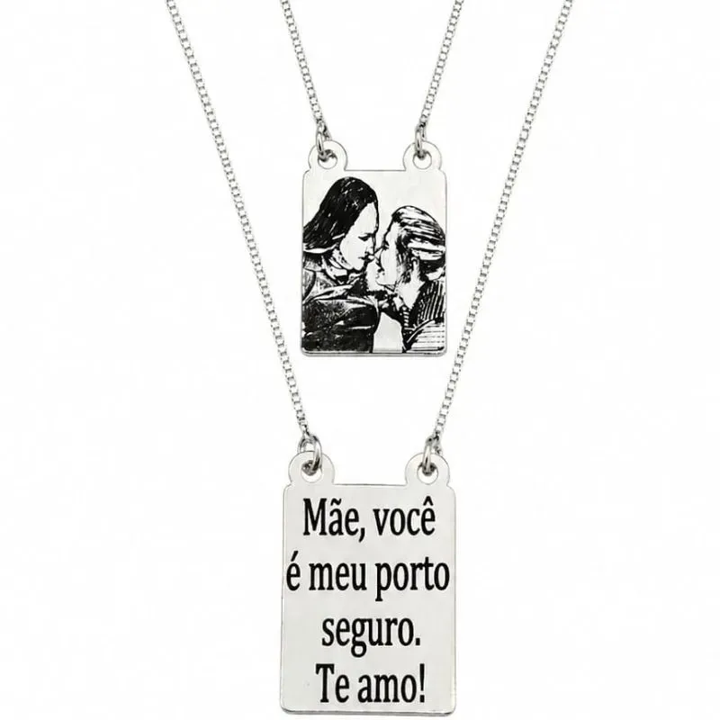 Escapulário Personalizado Banhado a Prata.