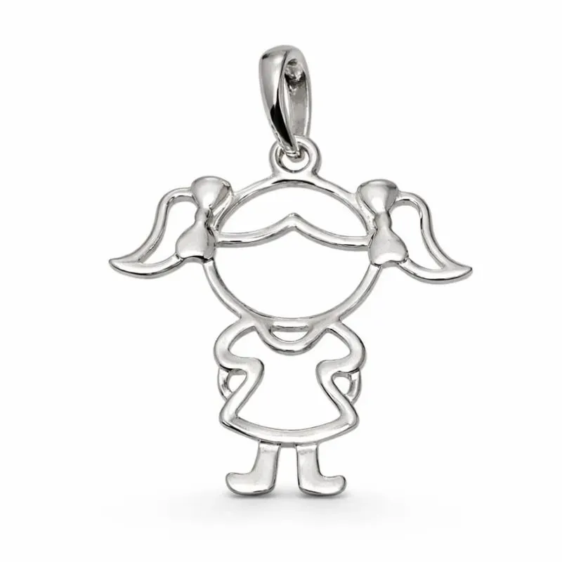 Pingente Menina Prata 925