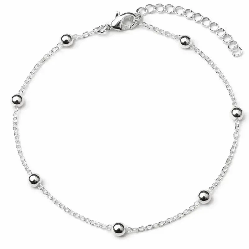 Pulseira Bolinha Banhada a Prata