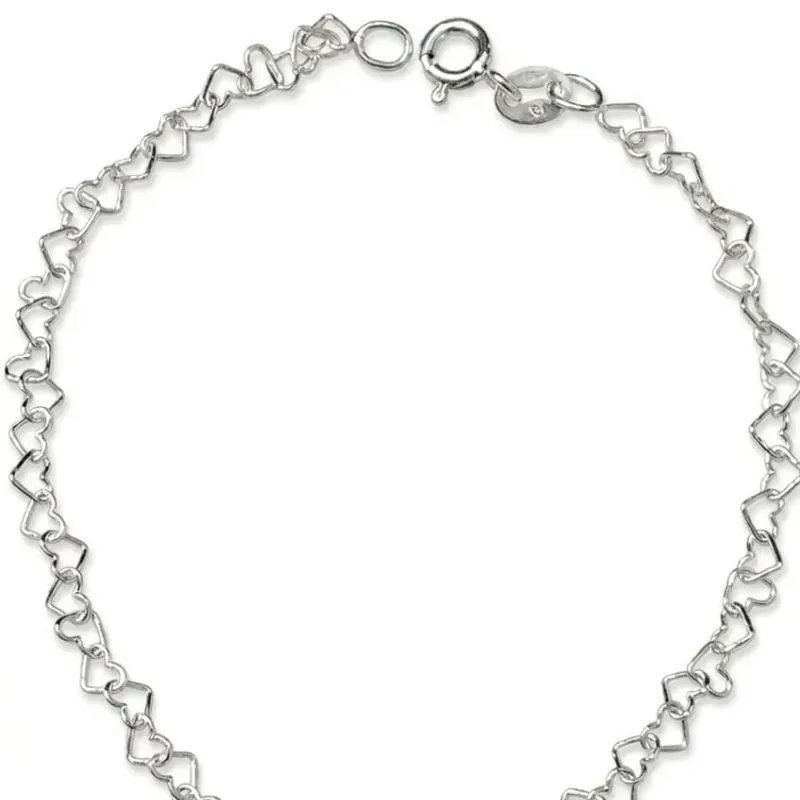 Pulseira Corações em Prata 925