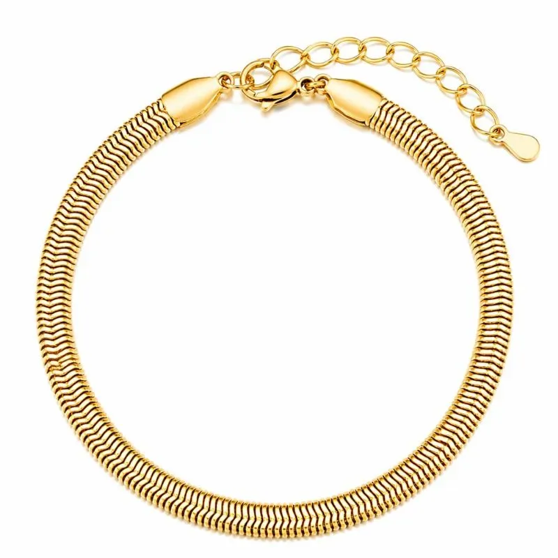 Pulseira Feminina Malha Banhada a Ouro 5mm