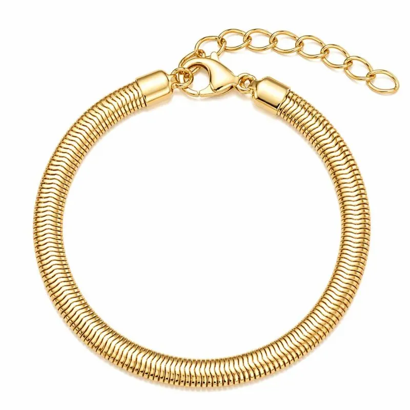 Pulseira Feminina Malha Grossa Banhada a Ouro 6MM