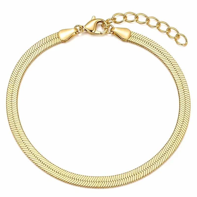 Pulseira Feminina Modelo Fita Banhada a Ouro 5mm.
