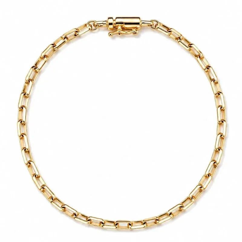 Pulseira Masculina 20cm Elo Cartier Banhada a Ouro.