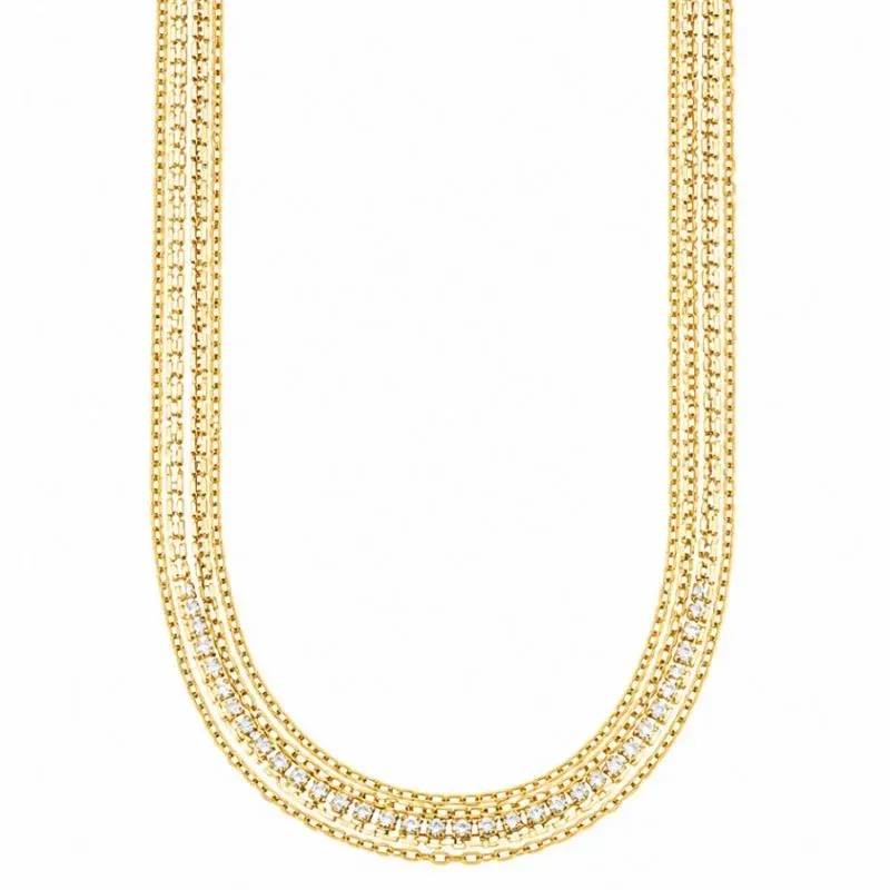 Chocker de Fita Cravejada Banhada a Ouro.