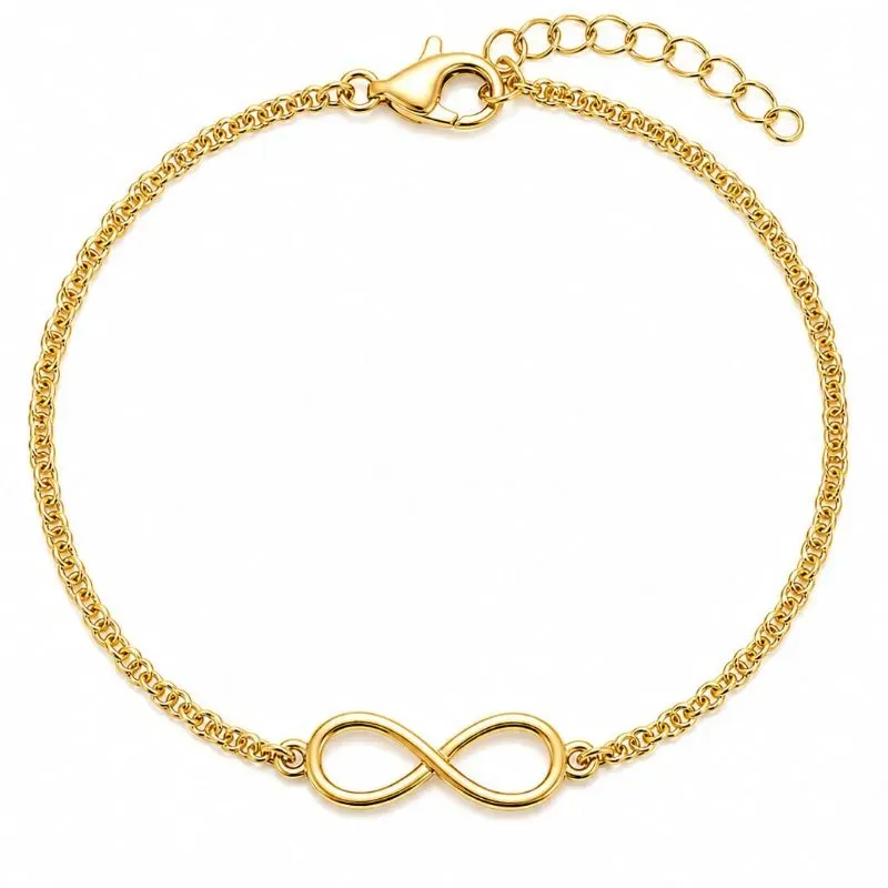Pulseira Feminina Infinito Banhada a Ouro 18k.