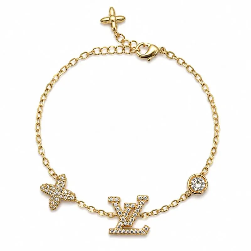 Pulseira Inspired Luxo Cravejada  Banhada a Ouro 18k.