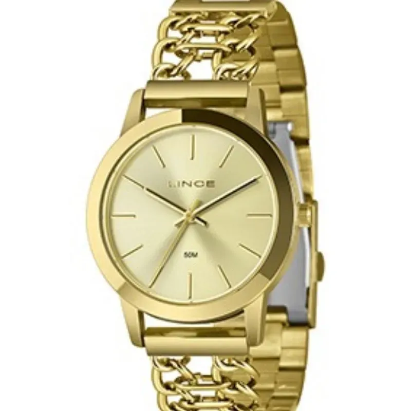 Relógio Feminino Lince Golden Prestige.