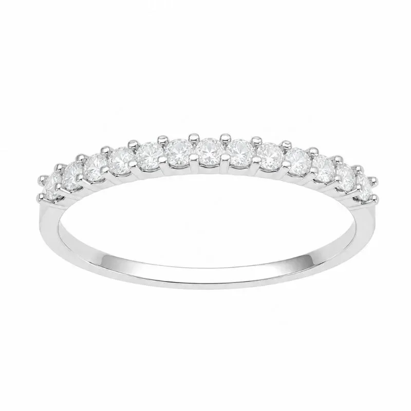 Anel Aparador Prata 925 com Zircônias Cristal.