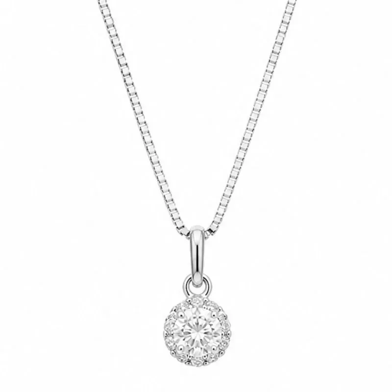 Colar Ponto de Luz Cravejado Prata 925