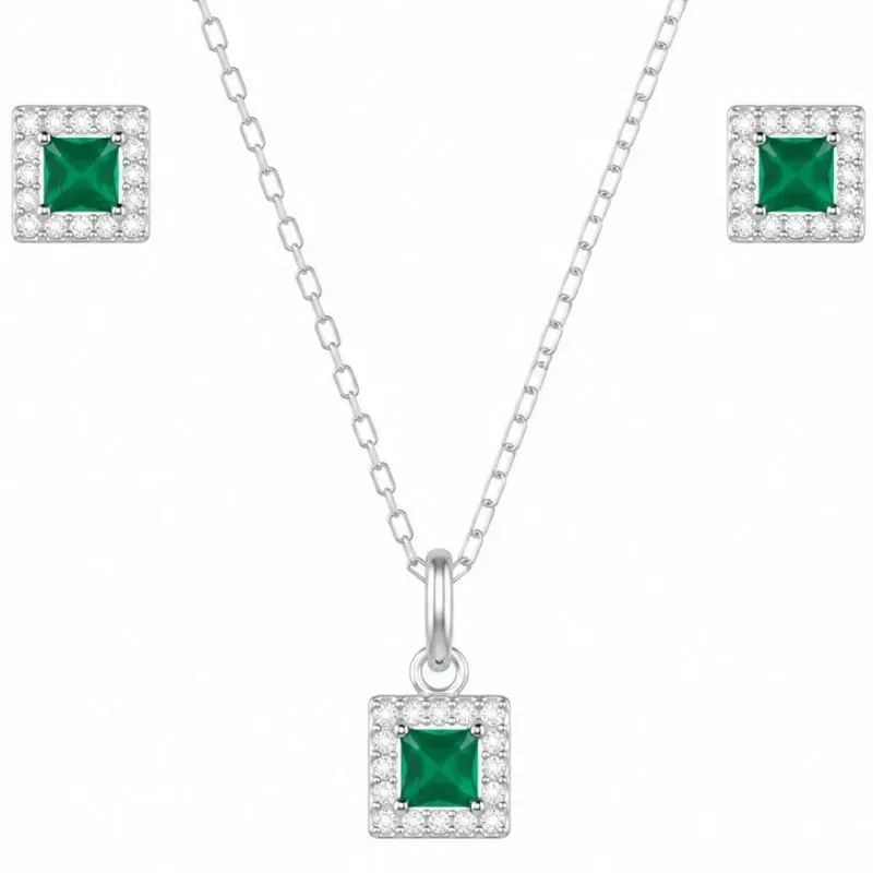 Conjunto Prata 925 Quadrado Color