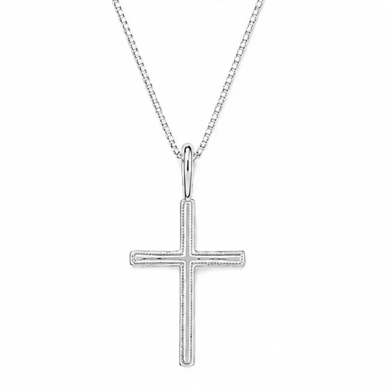 Corrente Masculina com Cruz em Prata 925