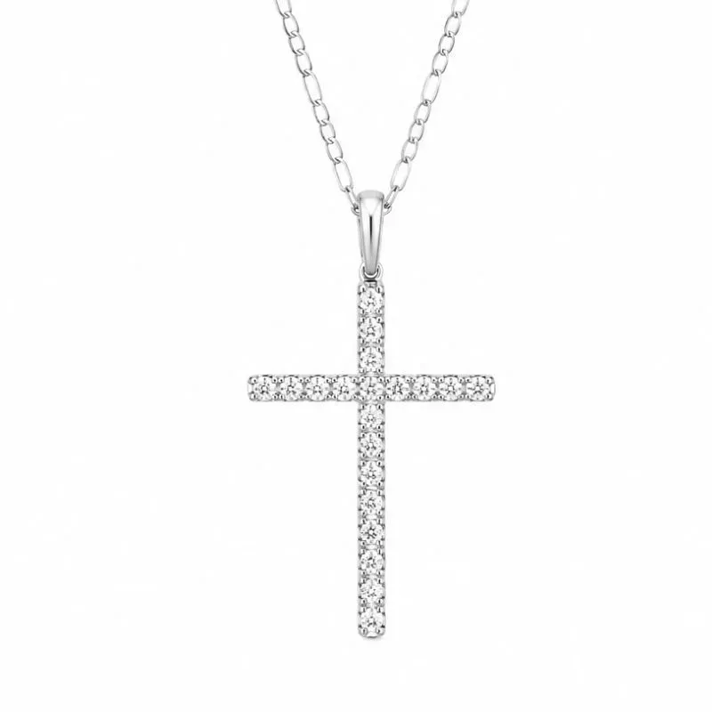 Corrente Masculino Cruz Cravejada em Prata 925