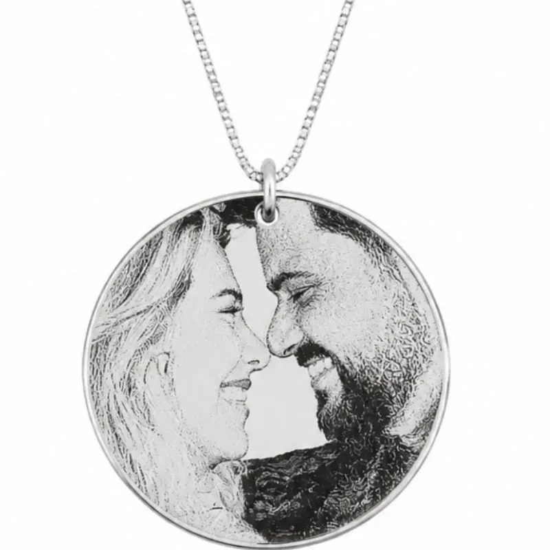 *Personalizado Redondo 3 cm x 3 cm Banhado a Prata.