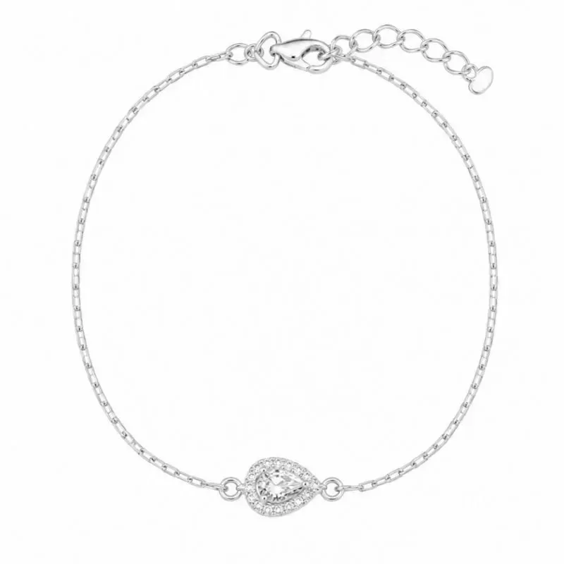 Pulseira Gota Cravejada em Prata 925