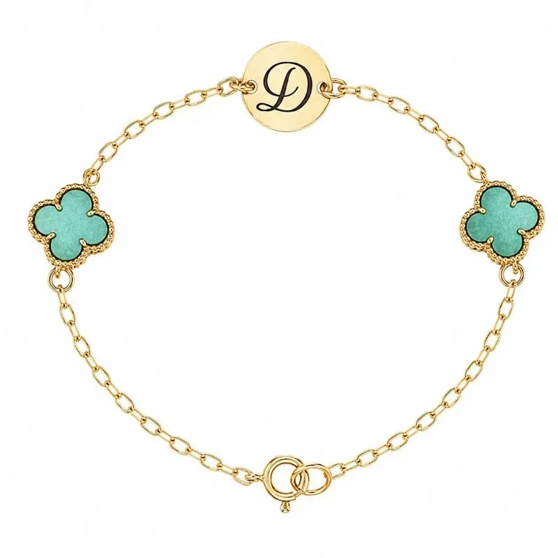 Pulseira Personalizada Inicial Trevo