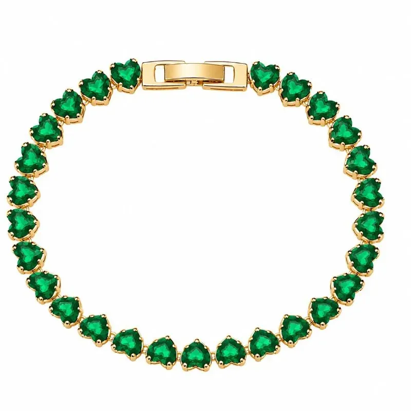 Pulseira Riviera Corações Verdes