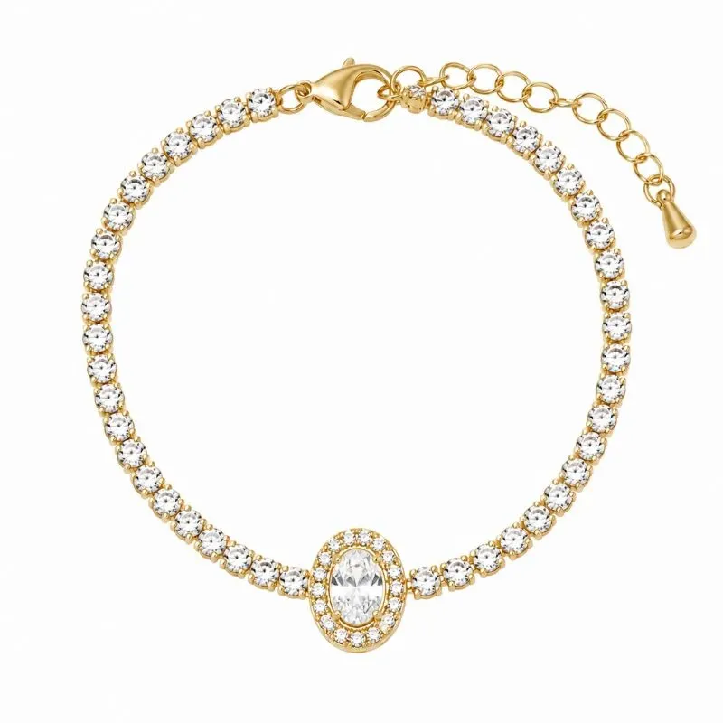 Pulseira Riviera Cristal Aço.