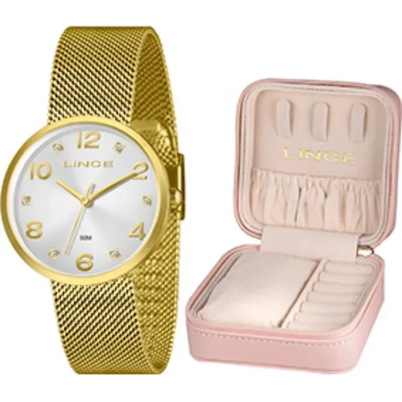 Kit Relógio Feminino Lince com Porta-Joias