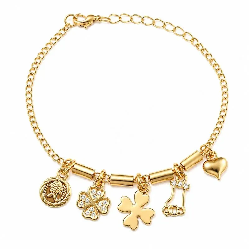 Pulseira com Pingentes da Sorte