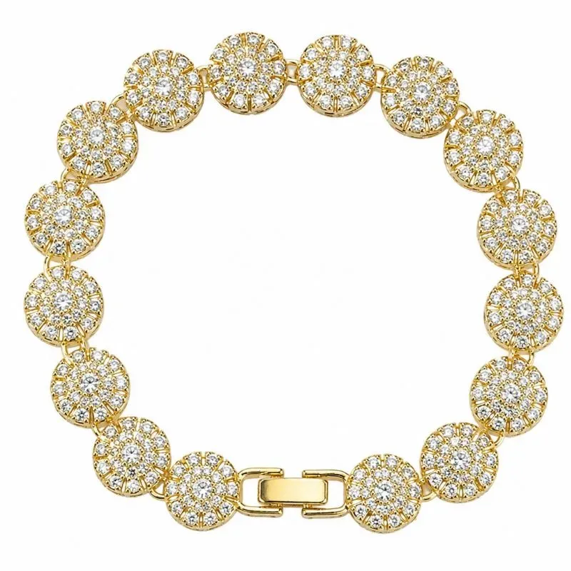 Pulseira Medalhões Cravejados Luxo