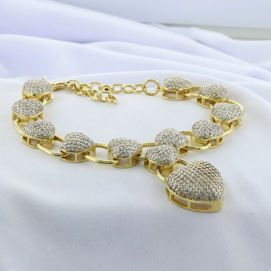 PULSEIRA LUXO TODA CRAVEJADA ZIRC CRISTAL