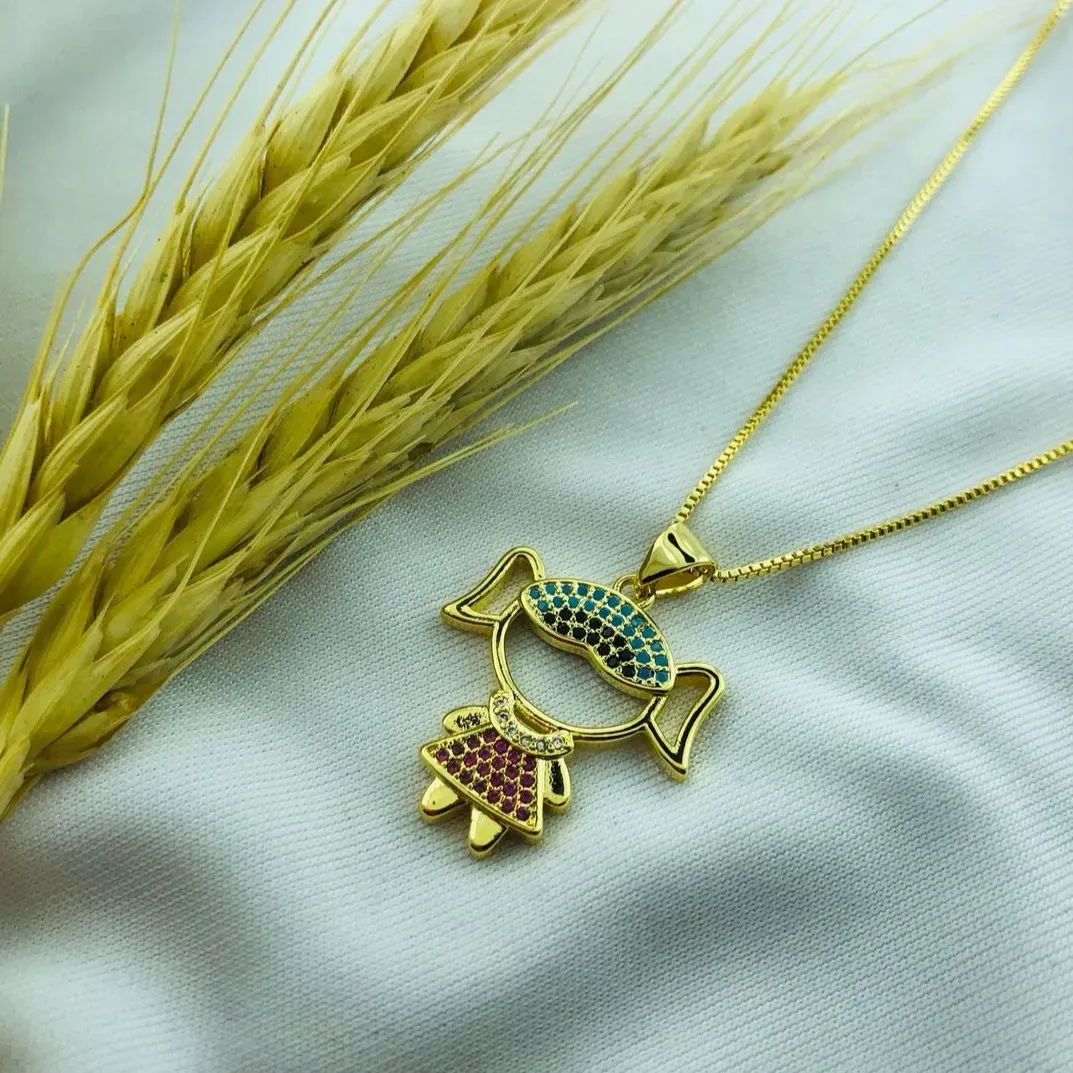 COLAR FILHOS CRAVEJADOS EM ZIRCONIAS COLOR