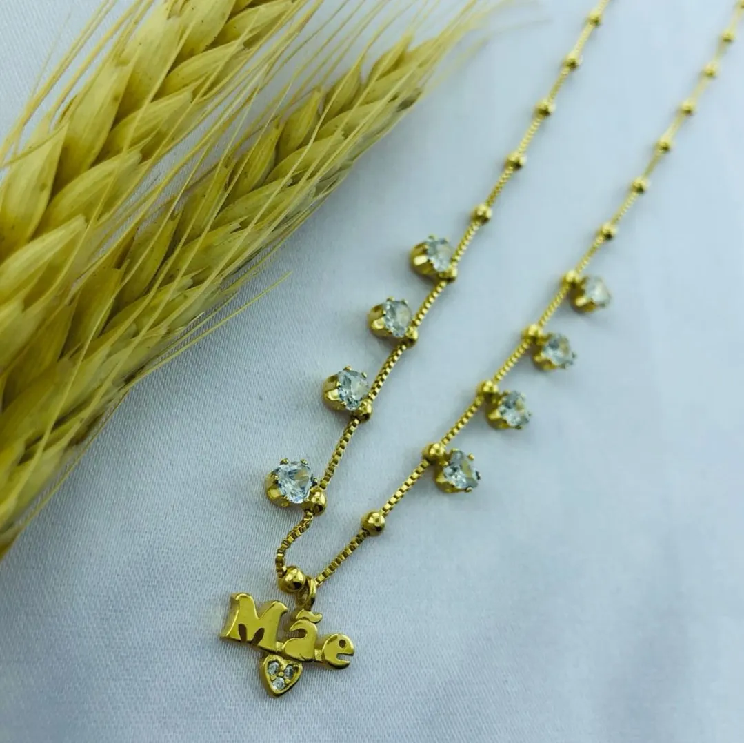 COLAR MÃE COM PONTOS DE LUZ CRISTAL