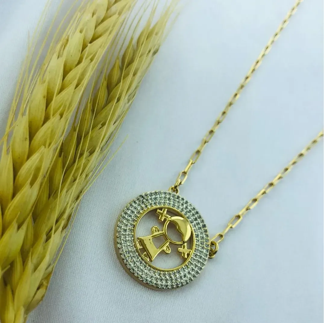 COLAR MANDALA MENINA ZIRCONIAS CRISTAL