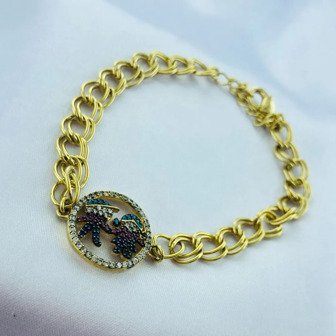 PULSEIRA CASAL DE FILHOS COLEÇÃO ZIRCONIAS COLOR