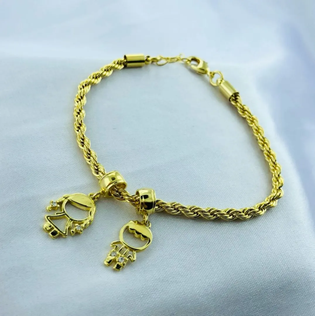 PULSEIRA CORDÃO BAIANO 2 FILHOS (A)