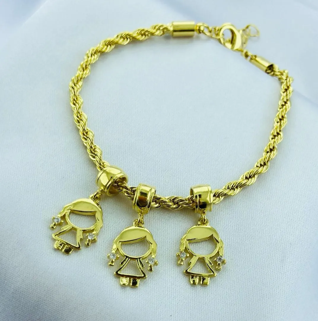 PULSEIRA CORDÃO BAIANO 3 FILHOS (A)