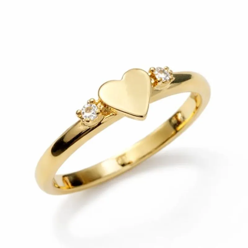 Anel Infantil Coração com Zircônias