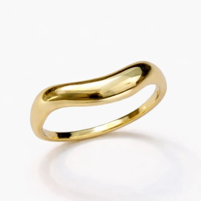 Anel Orgânico Abaloado Dourado