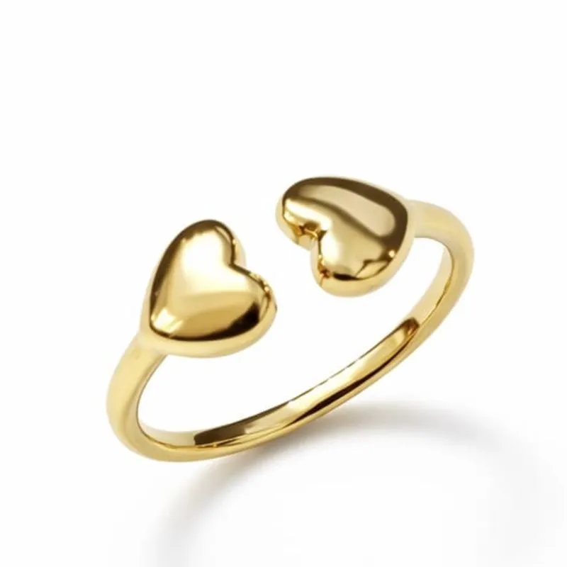 Anel Regulável Dois Corações