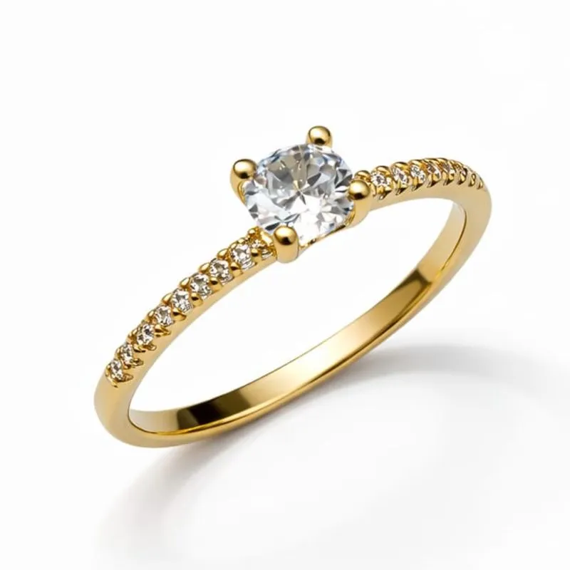 Anel Solitário com Zircônias