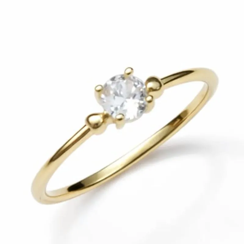 Anel Solitário Delicado com Zircônia