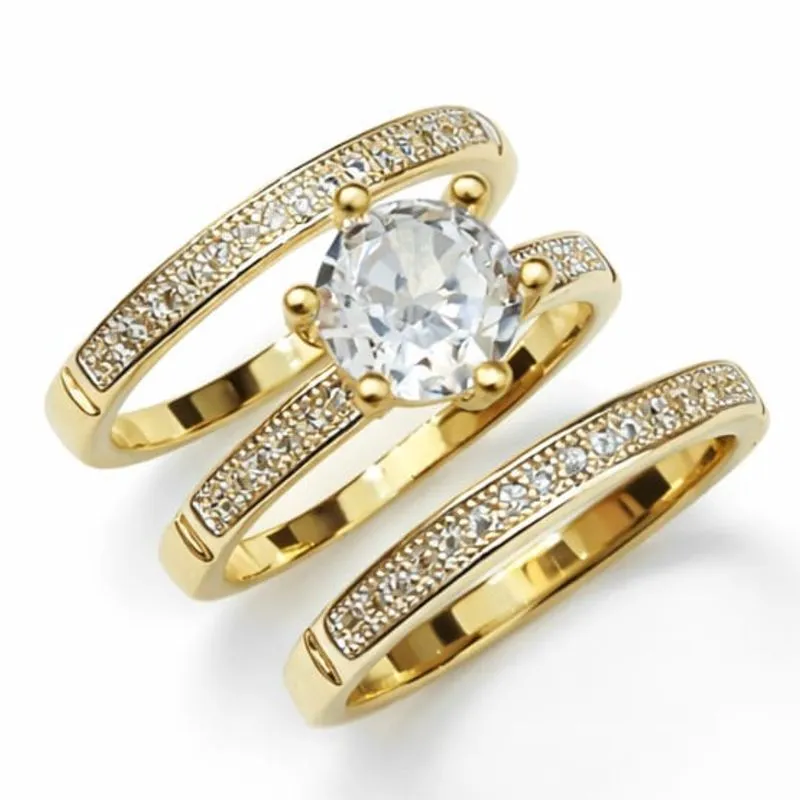 Anel Trio com Solitário