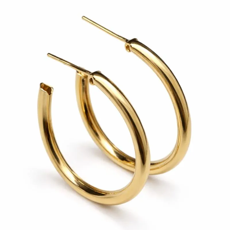 Argola Clássica Lisa Oval