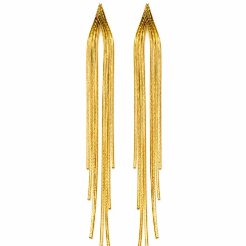 Brinco Franja Dourado Longo